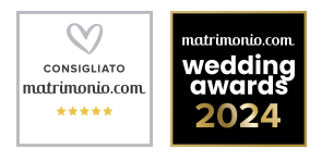 Badge Consigliato e Wedding Awards 2024 di Matrimonio.com, con cinque stelle, assegnati a Viktoriya Hnenyuk